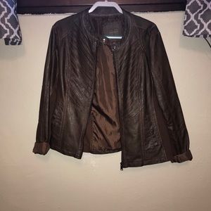 Brown leather jacket